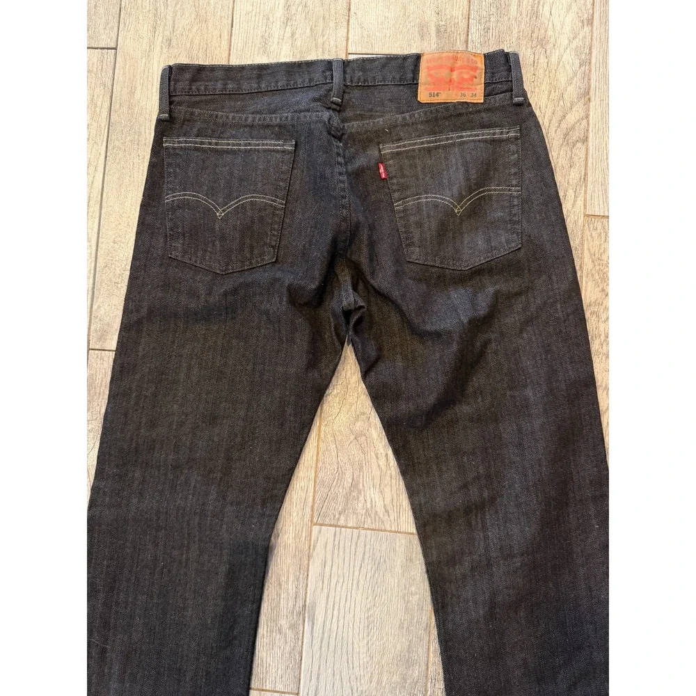 Levi Strauss 514 Mens Denim Jeans 36x34 Straight‎ Leg Jean 36 x 34 Black Preppy